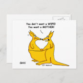 Funny Divorce Announcement Kangaroo Cartoon Aankondigingskaart (Voorkant / Achterkant)