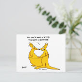 Funny Divorce Announcement Kangaroo Cartoon Aankondigingskaart (Staand voorkant)
