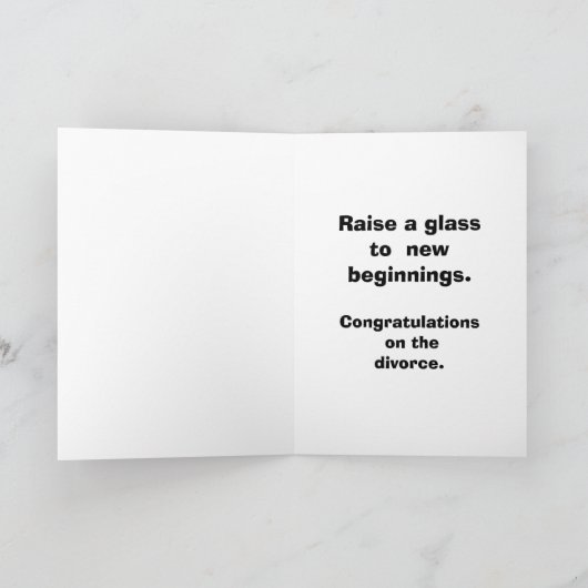 Funny Divorce Humor Wenskaart Kaart (Binnen)
