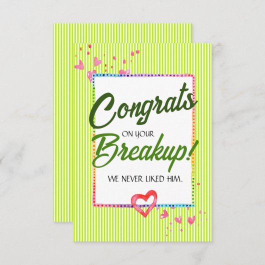 Funny Divorce of Breakup Gefeliciteerd Bedankkaart (Voorkant / Achterkant)