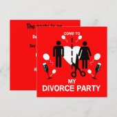 Funny Divorce party Invite Kaart (Voorkant / Achterkant)