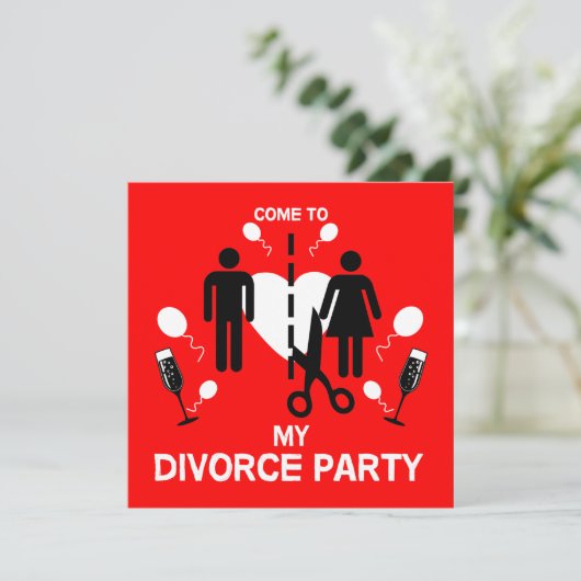 Funny Divorce party Invite Kaart (Staand voorkant)