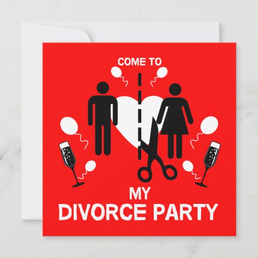 Funny Divorce party Invite Kaart (Voorkant)