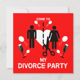 Funny Divorce party Invite Kaart