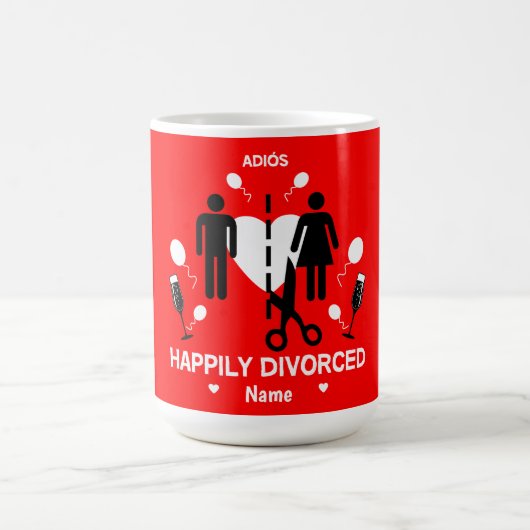 Funny Divorce Party T-Shirt Latte Mok (Center)
