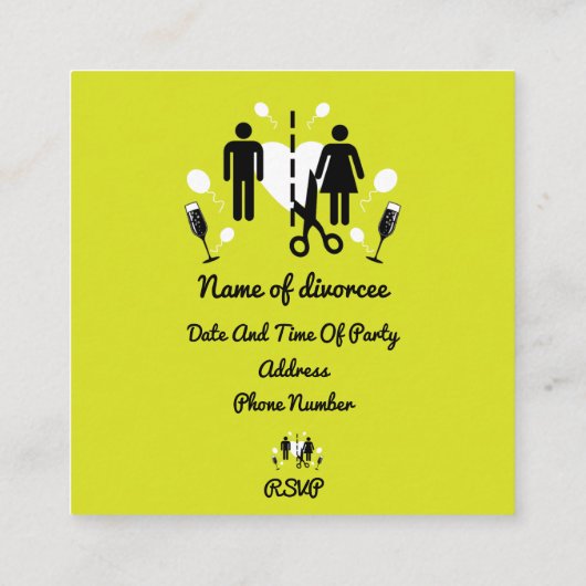 Funny Divorce Party-uitnodigingen Informatiekaartje (Achterkant)