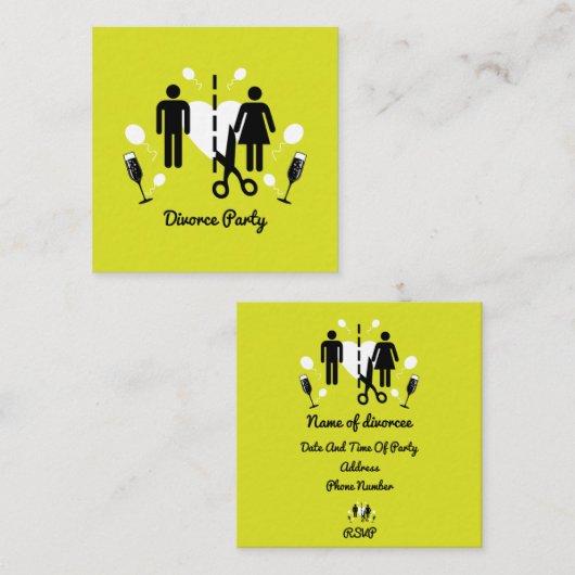 Funny Divorce Party-uitnodigingen Informatiekaartje (Voorkant / Achterkant)