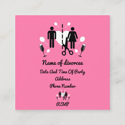 Funny Divorce Party-uitnodigingen Informatiekaartje (Achterkant)
