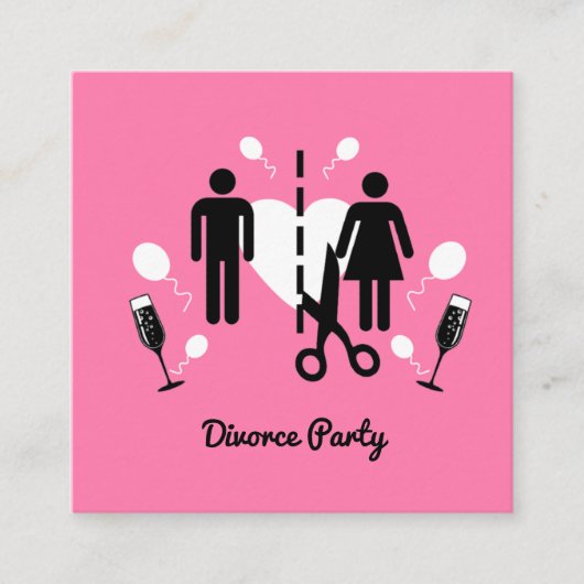 Funny Divorce Party-uitnodigingen Informatiekaartje (Voorkant)