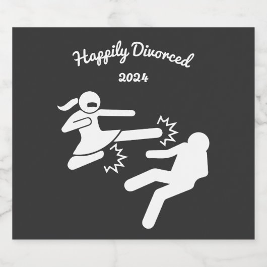 Funny Divorce Sympathie Gifts Sparkling Wijnetiket (Enkel label)
