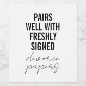 Funny Divorce Wine Label Wijn Etiket (Enkel label)