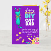 Funny DIY CAT DAD Birthday - Crazy about Cats Man Kaart (Gele Bloem)
