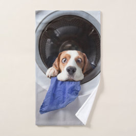 Funny dizzy beagle delicaat wassen handdoek