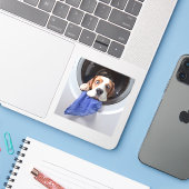 Funny dizzy beagle delicate washing sticker (Laptop met iPhone)