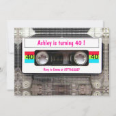 Funny DJ 80s Cassettebandje 40th Birthday Kaart (Achterkant)