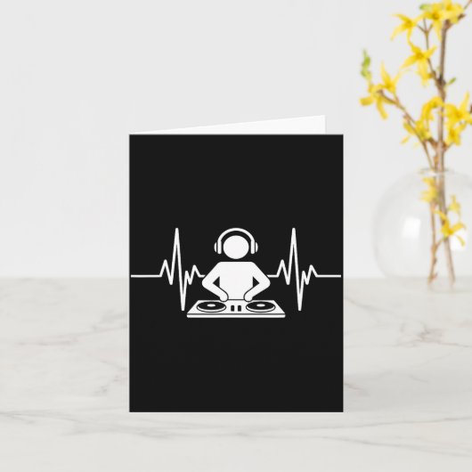 Funny Dj Art Men Women Music Producer Disc Jockey  Kaart (Gele Bloem)