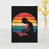 Funny Dj Art Men Women Music Producer Disc Jockey Kaart (Gele Bloem)