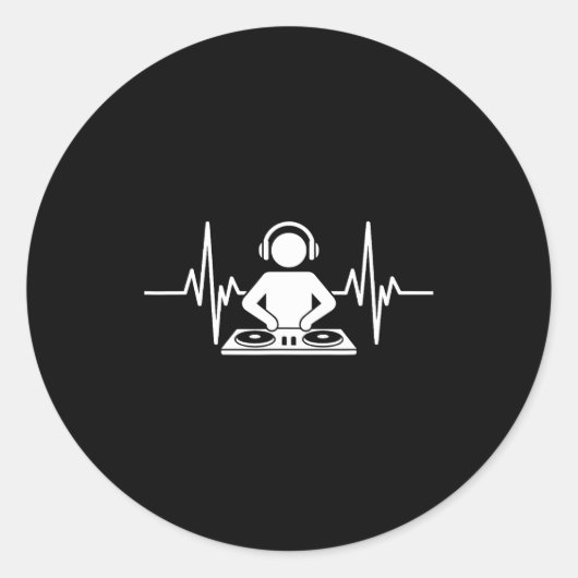 Funny Dj Art Men Women Music Producer Disc Jockey Ronde Sticker (Voorkant)