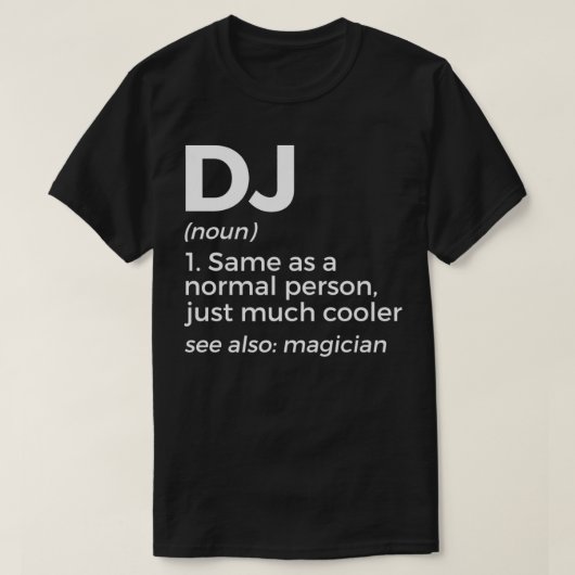 Funny DJ Definition Music Lovers Musicians Disk Jo T-shirt (Design voorkant)