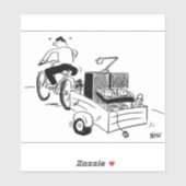 Funny DJ Mobile Disco Record Player Cartoon Sticker (Vel)