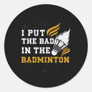 Funny Dminton Shirt Mannen Dames Dminton Speler 10 Ronde Sticker
