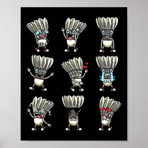 Funny Dminton Shuttle Player Design Mannen Dames 8 Poster