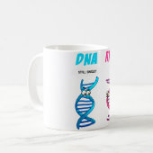 Funny DNA RNA Design Mannen Women Biology Genetics Koffiemok (Voorkant links)
