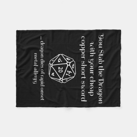Funny Dnd Gift For Role Playing Games Rpg Fleece Deken (Voorkant (Horizontaal))