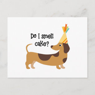 Funny do I Smell Cake Birthday Dog Briefkaart