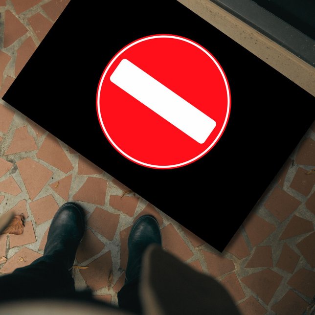 Funny "Do not Enter"-symbool Introvert antisocial Deurmat (This funny "do not enter" symbol doormat is perfect for introverts, the antisocial, and happy loners)