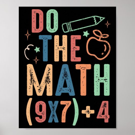 Funny Do The Math 67 Meme Six Seven Boy Girl Teach Poster (Voorkant)