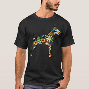Funny Doberman Art voor mannen Floral Doberman P T-shirt