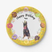 Funny Doberman Birthday Party Paper Bord (Voorkant)