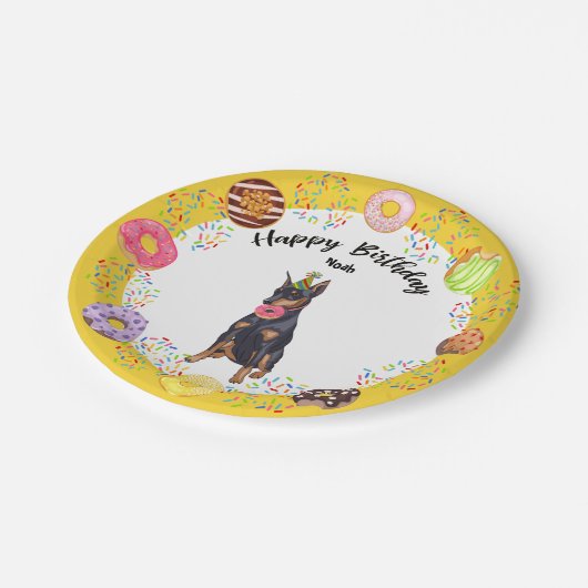 Funny Doberman Birthday Party Paper Bord (Gekanteld)