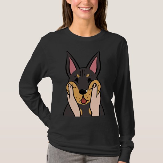 Funny Doberman Chubby Cheeks T-shirt (Voorkant)