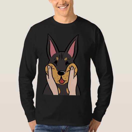 Funny Doberman Chubby Cheeks T-shirt (Voorkant)