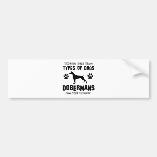 Funny doberman design bumpersticker (Voorkant)