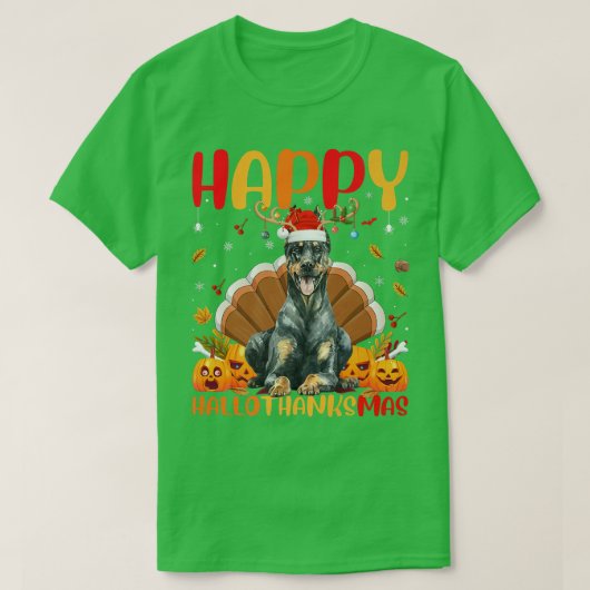 Funny Doberman Dog Lover Happy Doberman HelloThank T-shirt (Design voorkant)