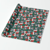 Funny Doberman-kerstpatroon Cadeaupapier (Uitgerold)