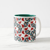 Funny Doberman-kerstpatroon Tweekleurige Koffiemok (Voorkant rechts)