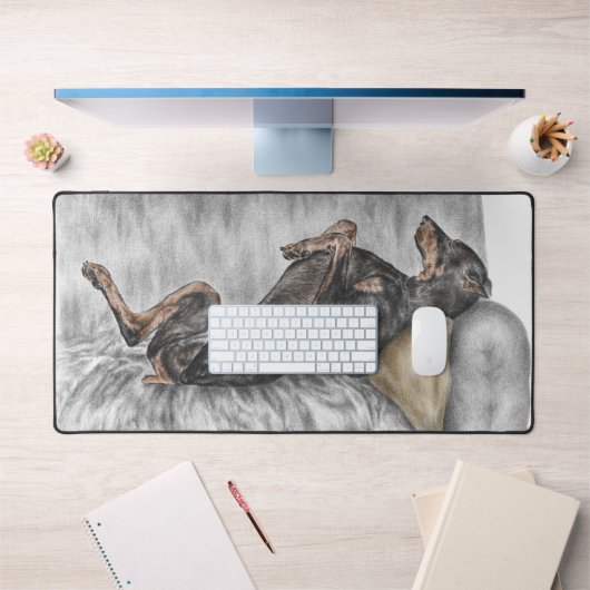 Funny Doberman over Sofa Bureaumat (Kantoor 1)