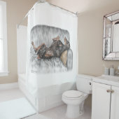 Funny Doberman over Sofa Douchegordijn (In situ)