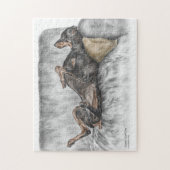 Funny Doberman over Sofa Legpuzzel (Verticaal)