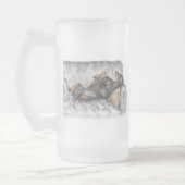 Funny Doberman over Sofa Matglas Bierpul (Links)