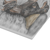 Funny Doberman over Sofa Snijplank (Hoek)