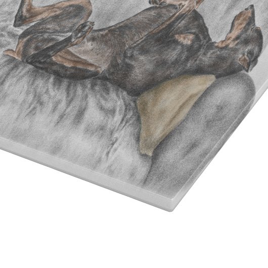 Funny Doberman over Sofa Snijplank (Hoek)