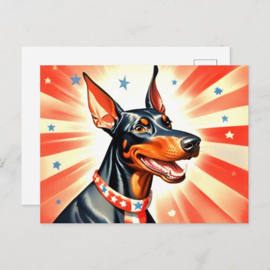 Funny Doberman Pinscher Briefkaart (Voorkant / Achterkant)