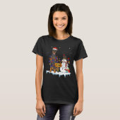 Funny Doberman Pinscher Dog Kerstmis T-shirt (Voorkant volledig)