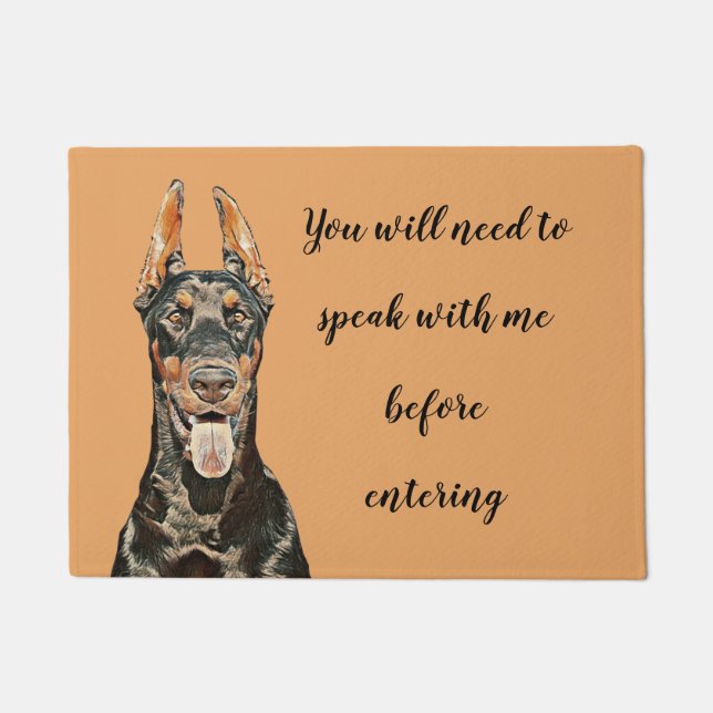 Funny Doberman Pinscher Doormat Deurmat (Voorkant)