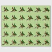 Funny Doberman Pinscher-kerstkunst Cadeaupapier (Vlak)